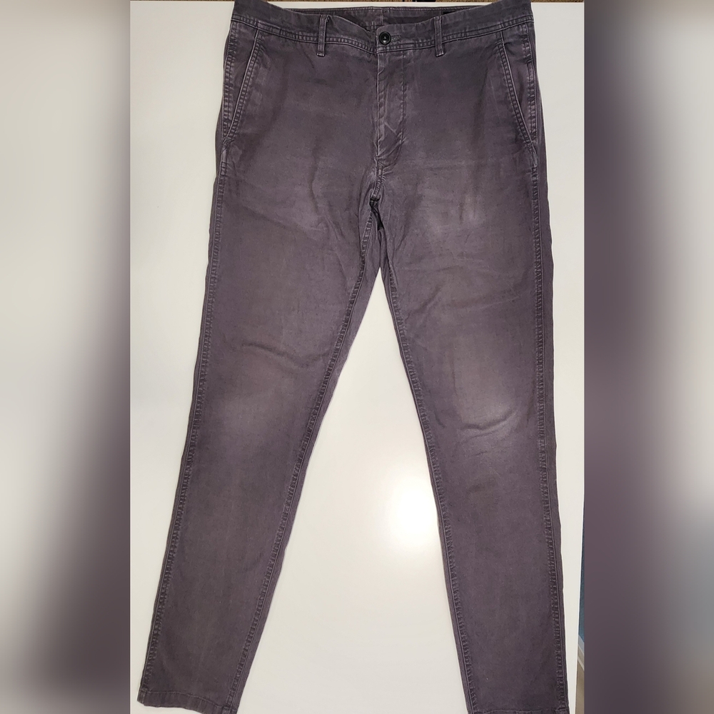 Bonobos Men Skinny Fit Chino Pants Size 35/36 Organic Cotton Gray